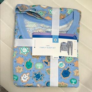 Blue Star and Menorah Kids Pajama Set
